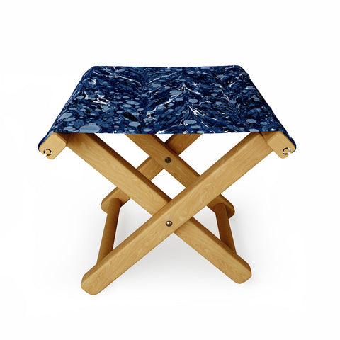 Amy Sia Marbled Illusion Navy Folding Stool