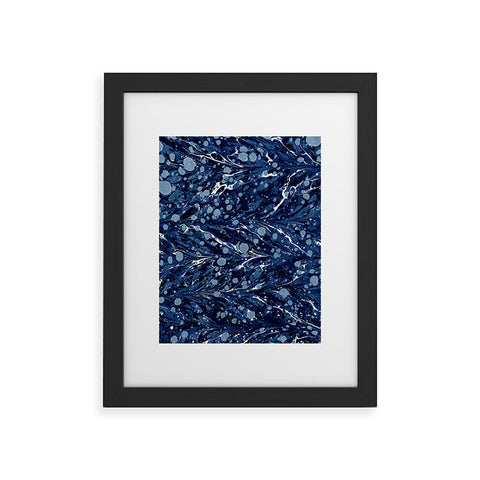 Amy Sia Marbled Illusion Navy Framed Art Print