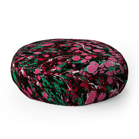 Amy Sia Marbled Illusion Pink Floor Pillow Round