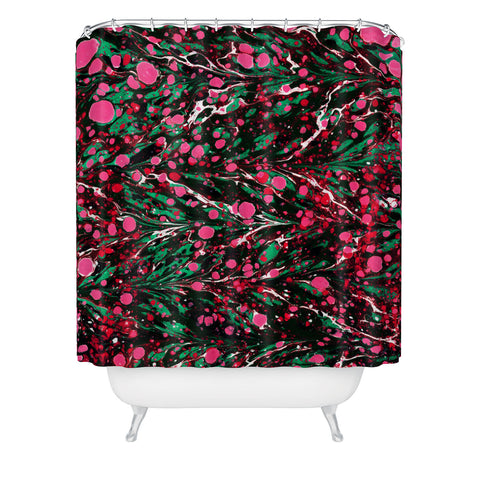Amy Sia Marbled Illusion Pink Shower Curtain