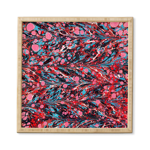 Amy Sia Marbled Illusion Red Framed Wall Art