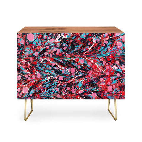 Amy Sia Marbled Illusion Red Credenza
