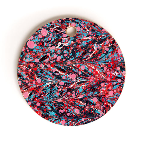 Amy Sia Marbled Illusion Red Cutting Board Round