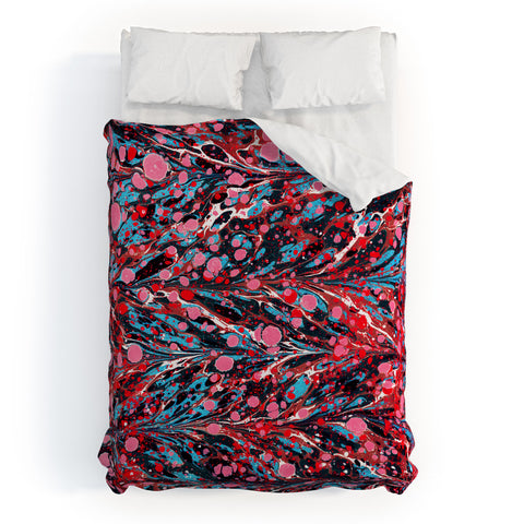 Amy Sia Marbled Illusion Red Duvet Cover