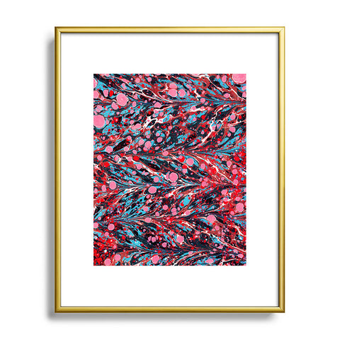 Amy Sia Marbled Illusion Red Metal Framed Art Print