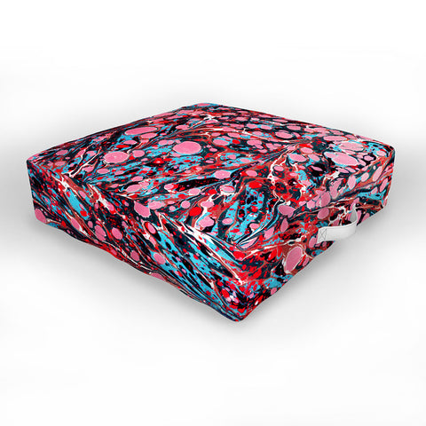 Amy Sia Marbled Illusion Red Outdoor Floor Cushion