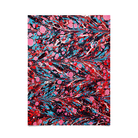Amy Sia Marbled Illusion Red Poster