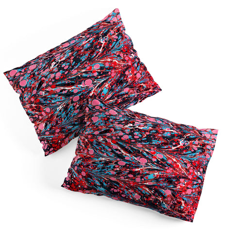 Amy Sia Marbled Illusion Red Pillow Shams