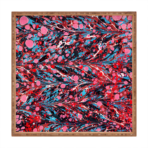 Amy Sia Marbled Illusion Red Square Tray