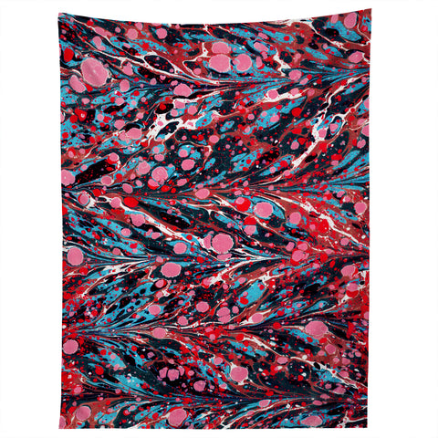 Amy Sia Marbled Illusion Red Tapestry