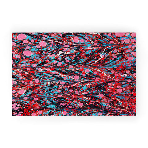 Amy Sia Marbled Illusion Red Welcome Mat