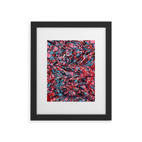 Amy Sia Marbled Illusion Red Framed Art Print