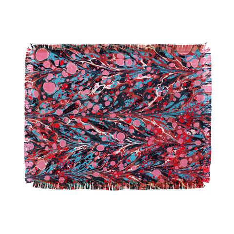 Amy Sia Marbled Illusion Red Throw Blanket