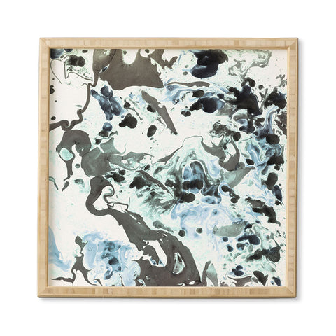 Amy Sia Marbled Terrain Ice Blue Framed Wall Art