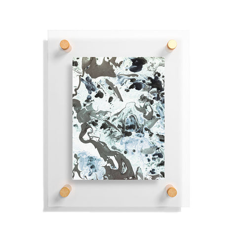 Amy Sia Marbled Terrain Ice Blue Floating Acrylic Print
