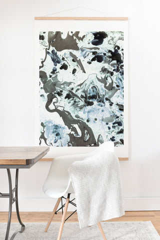Amy Sia Marbled Terrain Ice Blue Art Print And Hanger