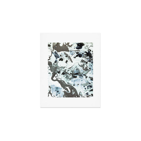 Amy Sia Marbled Terrain Ice Blue Art Print