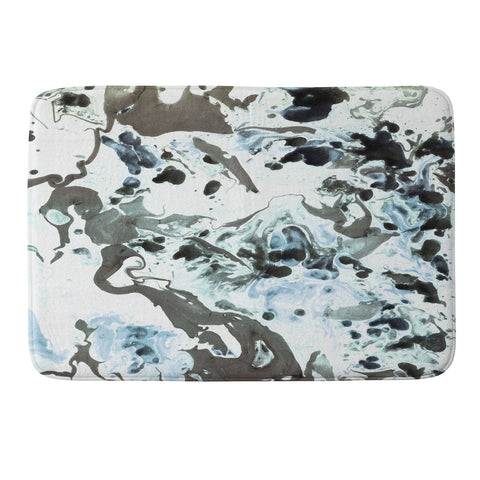 Amy Sia Marbled Terrain Ice Blue Memory Foam Bath Mat