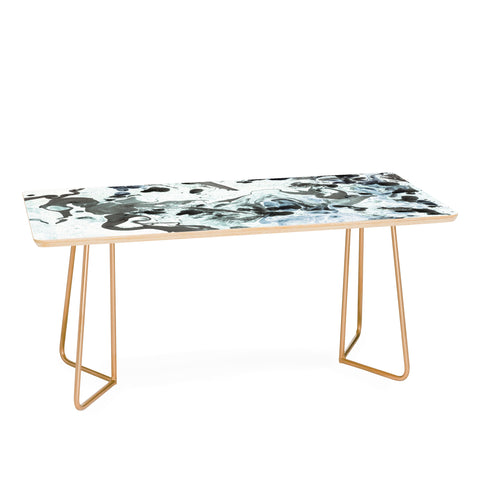 Amy Sia Marbled Terrain Ice Blue Coffee Table