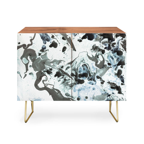 Amy Sia Marbled Terrain Ice Blue Credenza