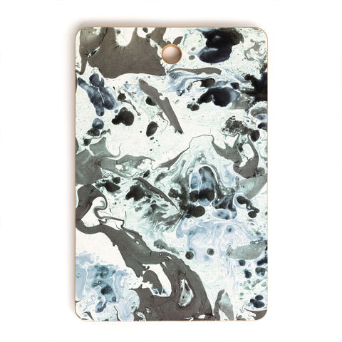 Amy Sia Marbled Terrain Ice Blue Cutting Board Rectangle