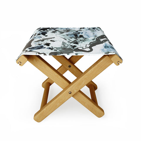 Amy Sia Marbled Terrain Ice Blue Folding Stool