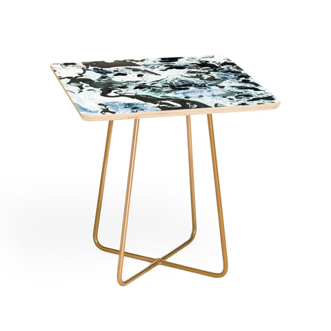Amy Sia Marbled Terrain Ice Blue Side Table