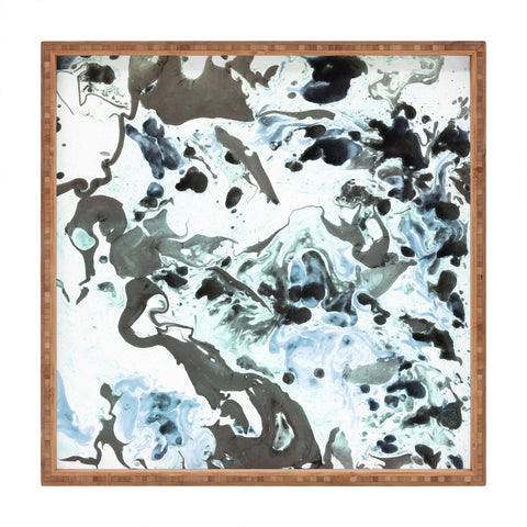 Amy Sia Marbled Terrain Ice Blue Square Tray