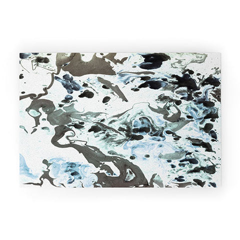 Amy Sia Marbled Terrain Ice Blue Welcome Mat