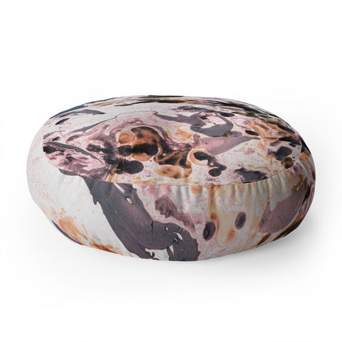 Amy Sia Marbled Terrain Rose Pink Floor Pillow Round