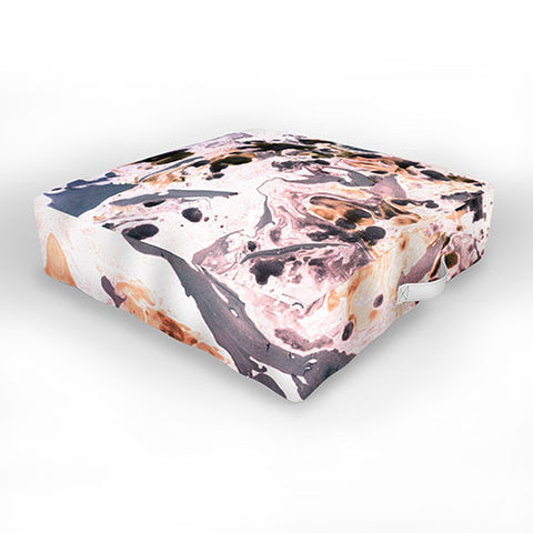 Amy Sia Marbled Terrain Rose Pink Outdoor Floor Cushion