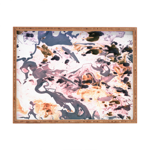 Amy Sia Marbled Terrain Rose Pink Rectangular Tray