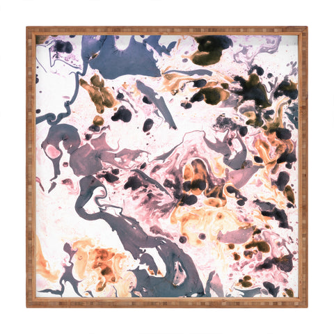 Amy Sia Marbled Terrain Rose Pink Square Tray