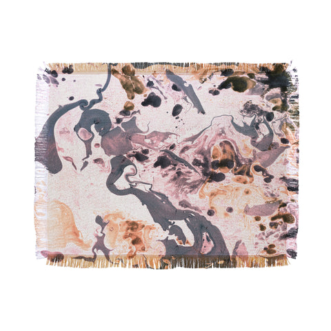 Amy Sia Marbled Terrain Rose Pink Throw Blanket