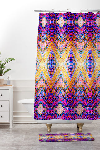 Amy Sia Marrakech Yellow Shower Curtain And Mat