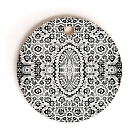 Amy Sia Morocco Black and White Cutting Board Round