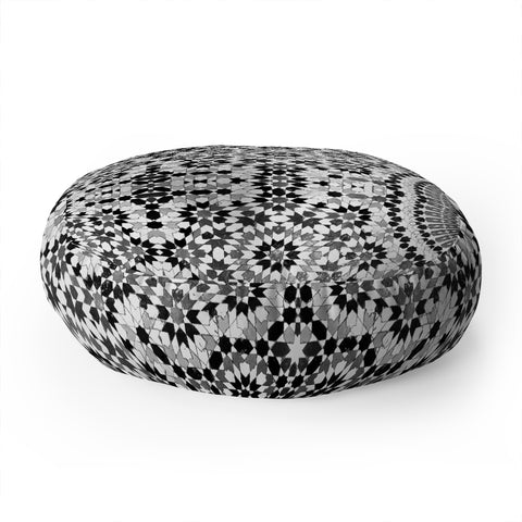 Amy Sia Morocco Black and White Floor Pillow Round