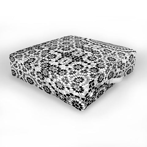 Amy Sia Morocco Black and White Outdoor Floor Cushion