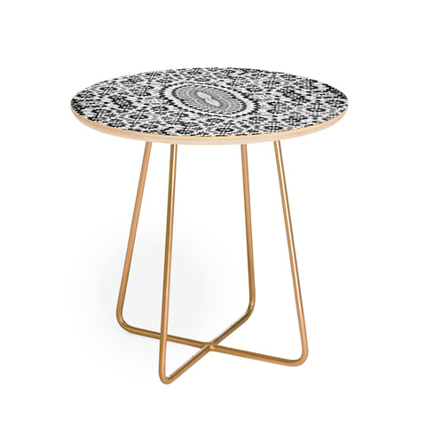 Amy Sia Morocco Black and White Round Side Table
