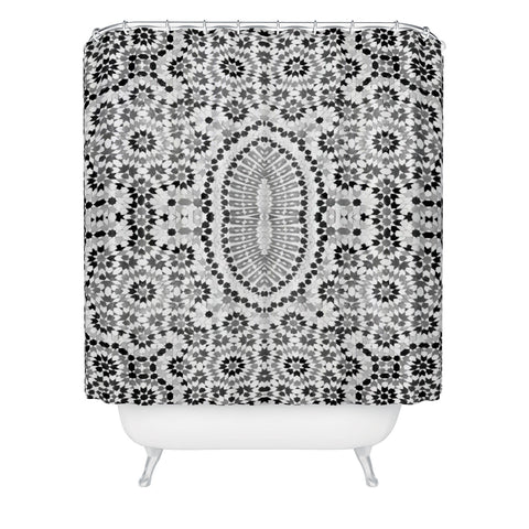 Amy Sia Morocco Black and White Shower Curtain