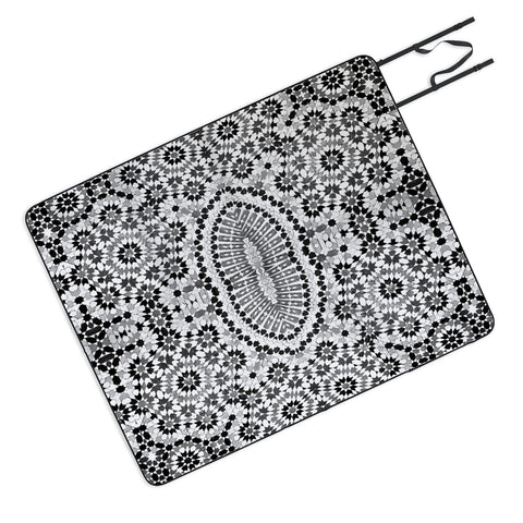 Amy Sia Morocco Black and White Picnic Blanket