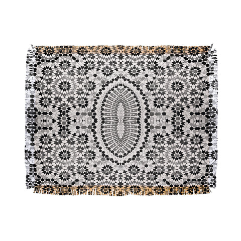 Amy Sia Morocco Black and White Throw Blanket