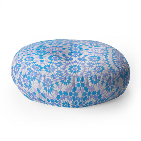 Amy Sia Morocco Light Blue Floor Pillow Round
