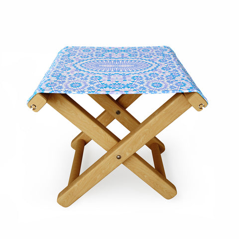 Amy Sia Morocco Light Blue Folding Stool