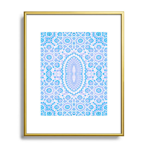 Amy Sia Morocco Light Blue Metal Framed Art Print