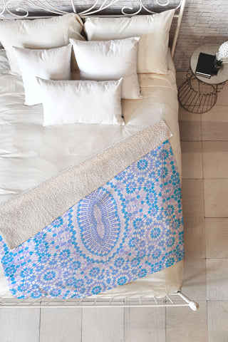 Amy Sia Morocco Light Blue Fleece Throw Blanket