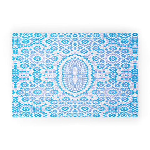 Amy Sia Morocco Light Blue Welcome Mat