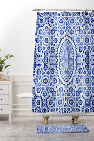 Amy Sia Morocco Navy Shower Curtain And Mat