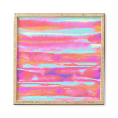 Amy Sia Neon Stripe Pink Framed Wall Art
