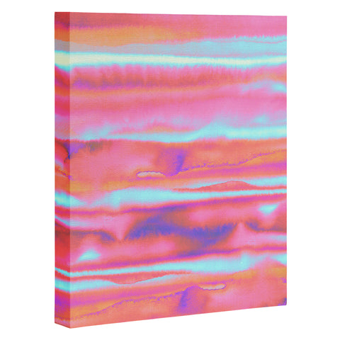 Amy Sia Neon Stripe Pink Art Canvas
